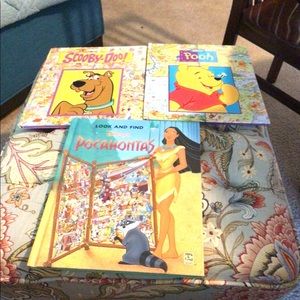 Lot of 3 Disney's Look & Find Books Pocahontas, Scooby Doo!Pooh.